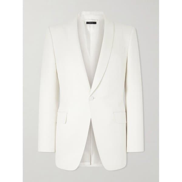 숄칼라 울 실크 블렌드 파일 테일러드 재킷 46376663163003237