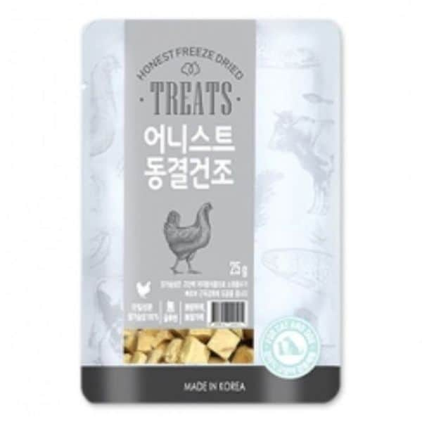 어니스트 동결건조 닭가슴살큐브 강아지 고양이 25g X ( 2매입 )