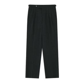 Wool stripe 2Pleats relaxed Pants (Charcoal)