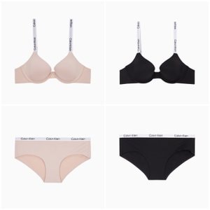 Calvin Klein Underwear 여성 테일러드 로고 데미 브라+힙스터 SET 2종 택1 (QF6865AD-F6867AD-TRN/UB1)