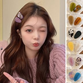 / 물방울 패턴 헤어 집게핀 2P URD_426