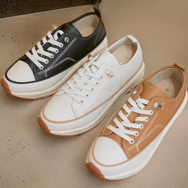[옷자락] 여성 투톤 심플 데일리 캐주얼 스니커즈