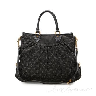 LOUIS VUITTON [중고명품] 루이비통 블랙 데님 캐비 숄더백 GM