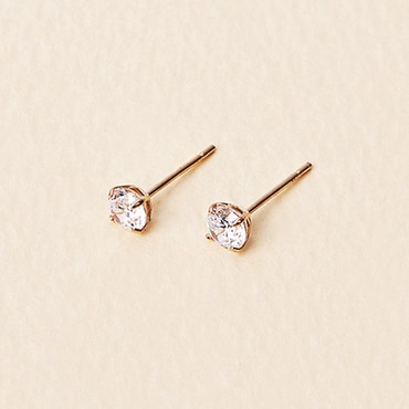 로이드 5K 라운드 큐빅 4MM 귀걸이 LPHO1A04H