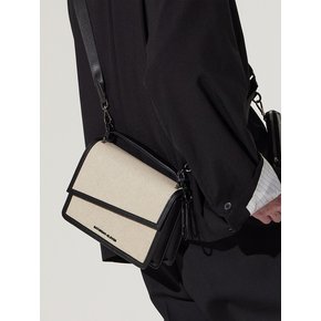 NO.43 HANDLE CROSS BODY BAG _ D/BEIGE WHITE