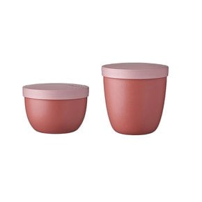 Mepal Snackpot Duo Pack Ellipse 메팔 샐러드 과일 간식 식사 샌드위치 보관 용기 Vivid Mauve