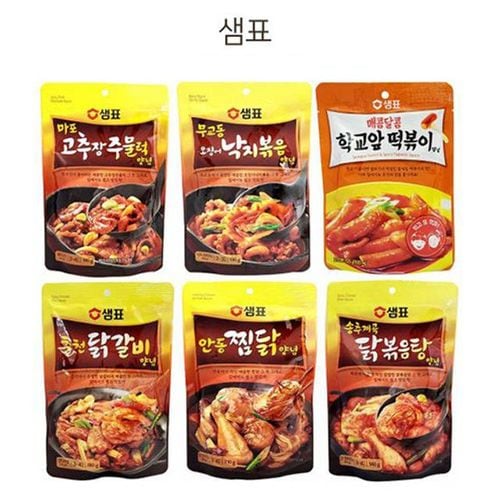 모음 낚지볶음 샘표 주물럭 간편양념 떡볶이 찜닭 X ( 2매입 )