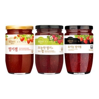  복음자리 딸기잼500g +유기농딸기잼 500g +무농약딸기잼 500g (총3병)