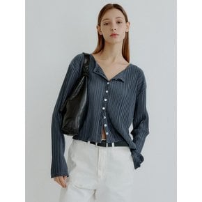 Sandy pleats cardigan (charcoal)