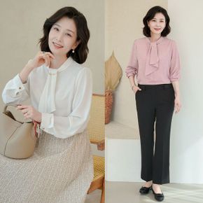 T56154 러플타이 목걸이 블라우스 마담 중년여성옷_P318812393