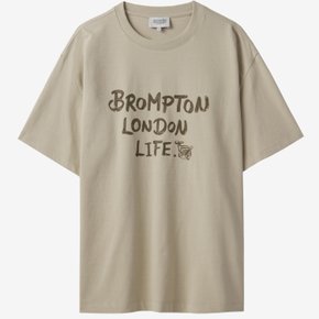 [브롬톤런던][브롬톤][P242UTS415071]레터링 그래픽 반팔 티셔츠 라이트베이지 (남여공용)