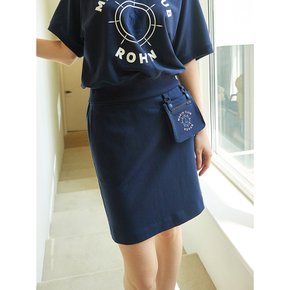 Marine clud sweat set-up skirt - Navy