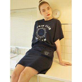 Marine clud sweat set-up skirt - Navy