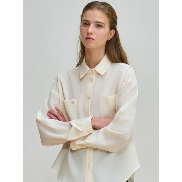 모달 포켓 셔츠 크림 J1922