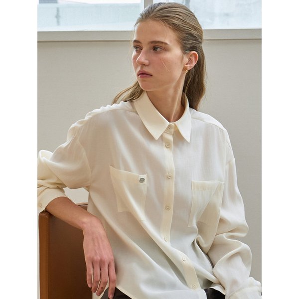 모달 포켓 셔츠 크림 J1922