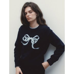 RIBBON JACQUARD KNIT - DARK NAVY