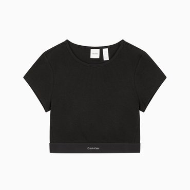 Calvin Klein Underwear 여성 코튼 스트레치 립 리브드 크롭티 QS7349 -UB1