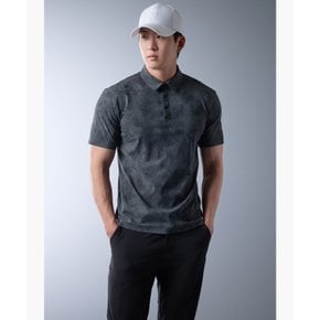 [가격인하][데상트골프 공식] 남성 전판 프린트 기본 에리 반팔 티셔츠