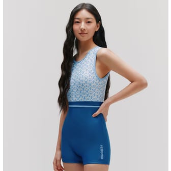레노마수영복 *지퍼백 폴리백 2종 무상증정* 여성 2부 웨이브하트 반신수영복 블루 RN-LS2E281-BU