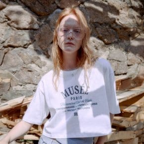 LOGOS Musee Paris Graphic Crop T-shirt_White