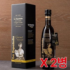  에스파뇰라 프리미엄 올리브유 만자니야(블랙) 500ml 2병 /엑스트라버진유기농올리브/산화방지유리병