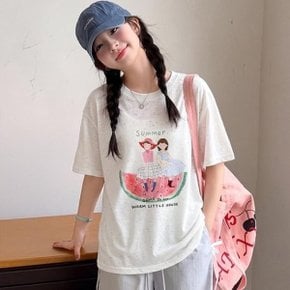 [베비포] 베비포 주니어 여아 초등학생  데일리 여름 반팔티 SR1 (51...