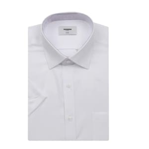 레노마 일반핏) 시원한 여름  면혼방   50`S CP 트윌 흰색 반팔셔츠 (RZUSG0006-WH)