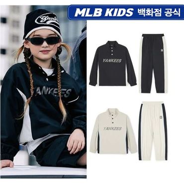 MLB키즈 [강남 단독]24FW 데일리 아웃도어 우븐 맨투맨세트 (2color) 7AS2VA144