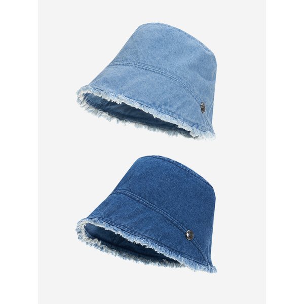 Frayed Hem Moon Bucket Hat (2 Colors)