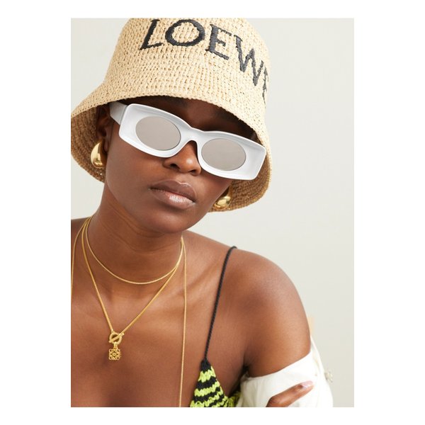 파울라 이비자 직사각 프레임 아세테이트 선글라스 화이트 1647597338356670