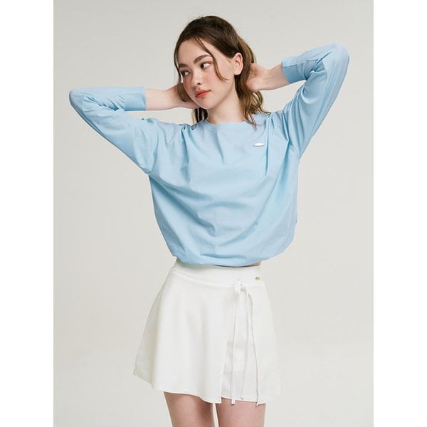 [SET] 에어파스텔 스트링 여성 롱 슬리브 + 랩스커트 스카이블루