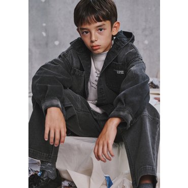 블루테일 AZG3BL01GY 그레이 데님 후드 셔츠