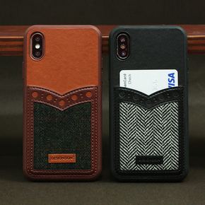 아이폰 XS/X 윙팁 포켓 카드케이스-브라운