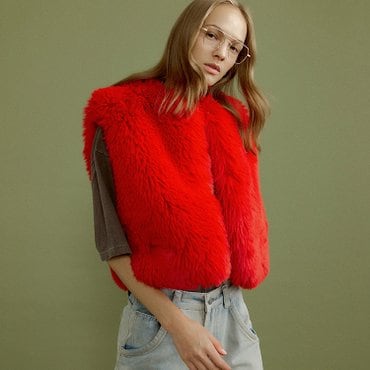몰리올리 MONE mini crop vest pouch set [red]