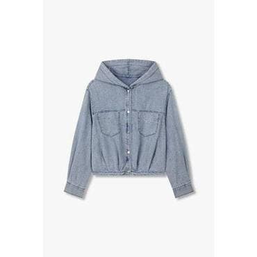 VOV 스냅 버튼 후디드 데님 블라우스(7155360800)