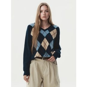 V-neck Argyle Pullover WHKAG4823F