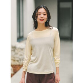 여성 시어 긴팔 T 비침 레이어드 레귤러핏 이너 티셔츠