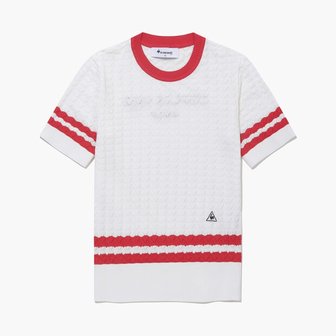 르꼬끄골프 [여주점] 여성 스카시 조직 반팔 스웨터 GQ122LKP31  WHTE