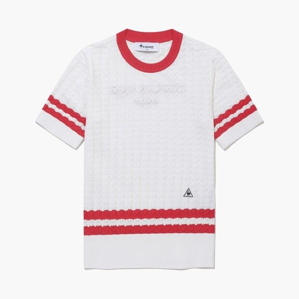 [여주점] 여성 스카시 조직 반팔 스웨터 GQ122LKP31  WHTE