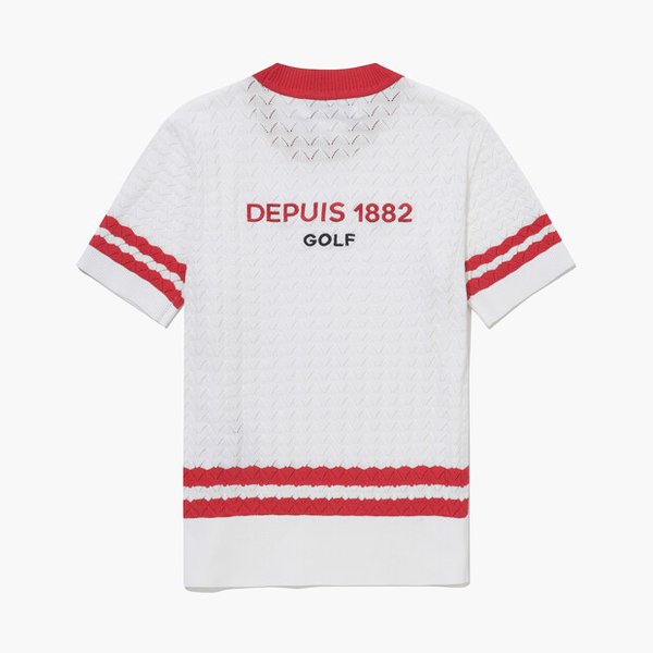 [여주점] 여성 스카시 조직 반팔 스웨터 GQ122LKP31  WHTE