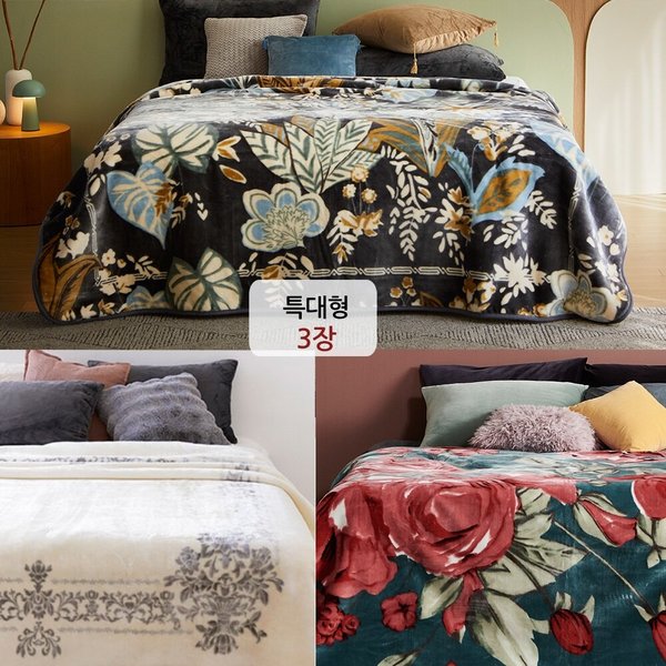 [특대형]메종노아 디럭스 담요 3종 모두 (180*210/로얄로즈+메종크림+미드나잇가든)