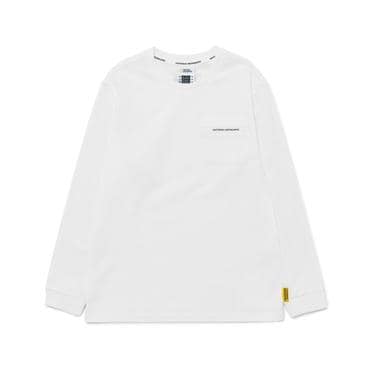 내셔널지오그래픽키즈 K251UTS010 스몰로고 포켓 긴팔티 WHITE