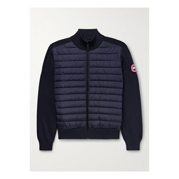 하이브릿지 슬림핏 퀼팅 다운 셸 메리노 울 재킷 블루 1647597336279205