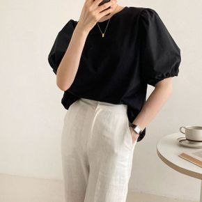 소매 퍼프 빅사이즈 여름 티셔츠_P341675391