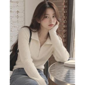 골지 반집업 카라 니트 G6FKN040P_P438559489