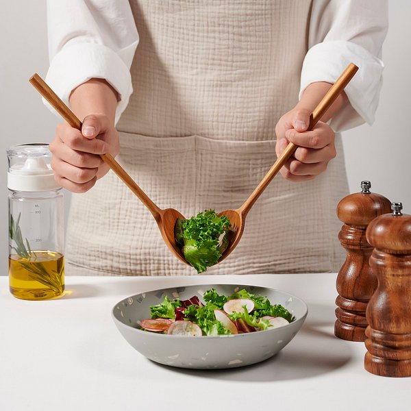 티크 우드 샐러드 서빙 포크_28CM J71N902108800