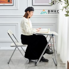 BMKC 플리아체어 아크릴 투명 접이식 인테리어 디자인 의자 책상