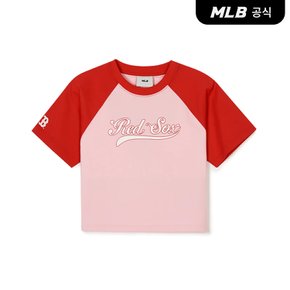 [코리아공식] 여성 바시티 라글란 크롭 티셔츠 BOS (L.Pink)