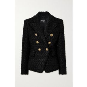 Fringed Crystal-embellished Cotton-blend Bouclé-tweed Jacket 블랙