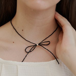 프리모떼 [아이유 착용] PRN255 black ribbon necklace